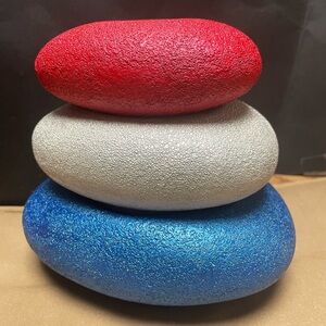 Party lite Candleholder Red, White and Blue Decorative Stones